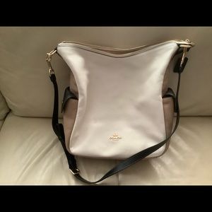 Pennie shoulder coach purse and matching wallet ivory black tan